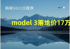 model 3落地价17万