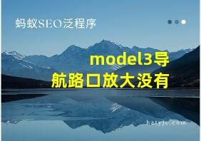 model3导航路口放大没有