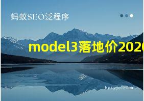 model3落地价2020