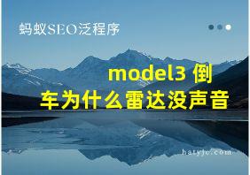 model3 倒车为什么雷达没声音