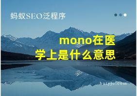 mono在医学上是什么意思