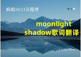 moonlightshadow歌词翻译