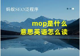 mop是什么意思英语怎么读