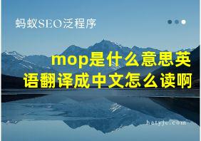 mop是什么意思英语翻译成中文怎么读啊