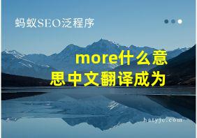 more什么意思中文翻译成为