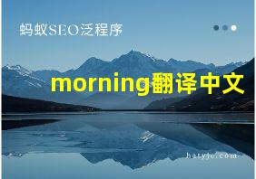 morning翻译中文