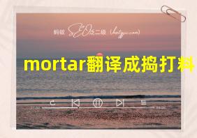 mortar翻译成捣打料