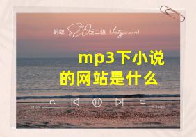 mp3下小说的网站是什么