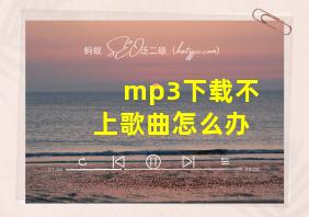 mp3下载不上歌曲怎么办