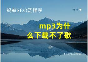 mp3为什么下载不了歌