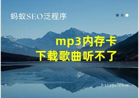 mp3内存卡下载歌曲听不了