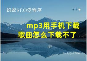 mp3用手机下载歌曲怎么下载不了