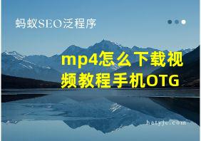 mp4怎么下载视频教程手机OTG