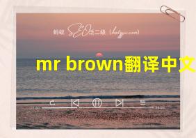 mr brown翻译中文