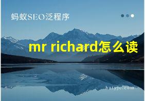 mr richard怎么读