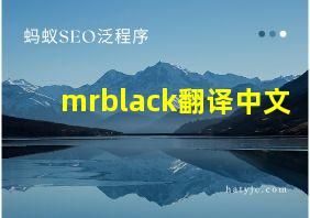 mrblack翻译中文