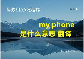 my phone是什么意思 翻译