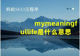 mymeaningfullife是什么意思