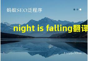 night is falling翻译