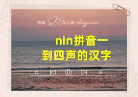 nin拼音一到四声的汉字