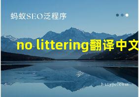 no littering翻译中文