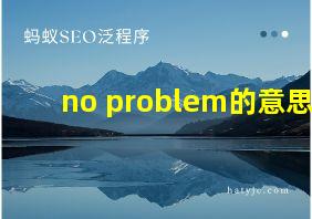 no problem的意思