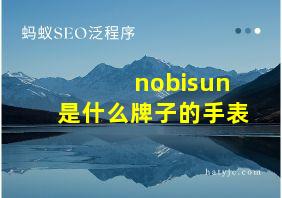 nobisun是什么牌子的手表