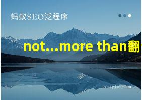 not...more than翻译