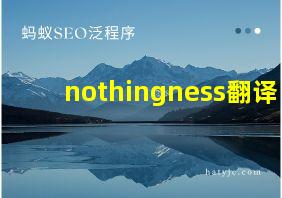 nothingness翻译