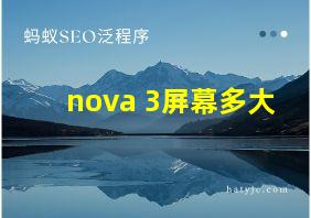 nova 3屏幕多大