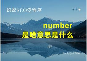 number是啥意思是什么