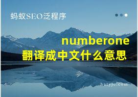 numberone翻译成中文什么意思