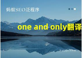 one and only翻译