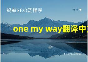 one my way翻译中文