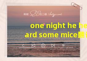 one night he heard some mice翻译