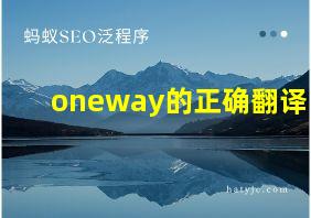 oneway的正确翻译