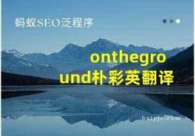 ontheground朴彩英翻译