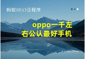 oppo一千左右公认最好手机