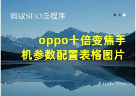 oppo十倍变焦手机参数配置表格图片