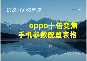 oppo十倍变焦手机参数配置表格