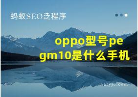 oppo型号pegm10是什么手机