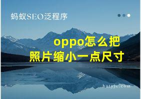 oppo怎么把照片缩小一点尺寸