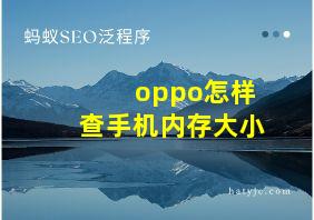 oppo怎样查手机内存大小