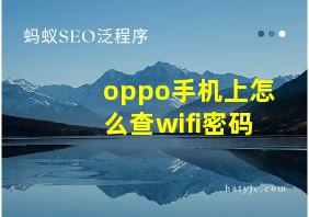 oppo手机上怎么查wifi密码