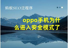 oppo手机为什么进入安全模式了