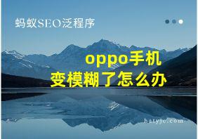 oppo手机变模糊了怎么办