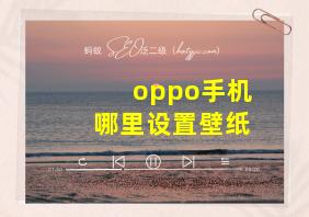 oppo手机哪里设置壁纸