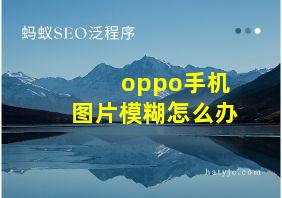 oppo手机图片模糊怎么办