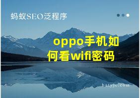 oppo手机如何看wifi密码