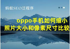 oppo手机如何缩小照片大小和像素尺寸比较